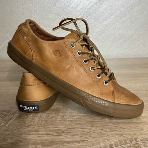 Sperry Striper II LTT Cognac Leather Low Top Sneakers Sahara Men 10 Oxford Shoes - Picture 12 of 12